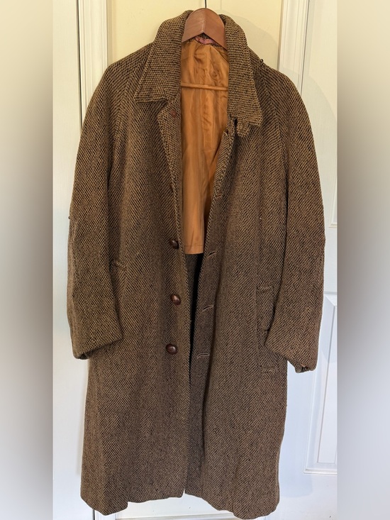 Burberry Other - Vintage 1960’s Men's Burberrys Brown Tweed Overcoat - Classic Wool-Blend Coat